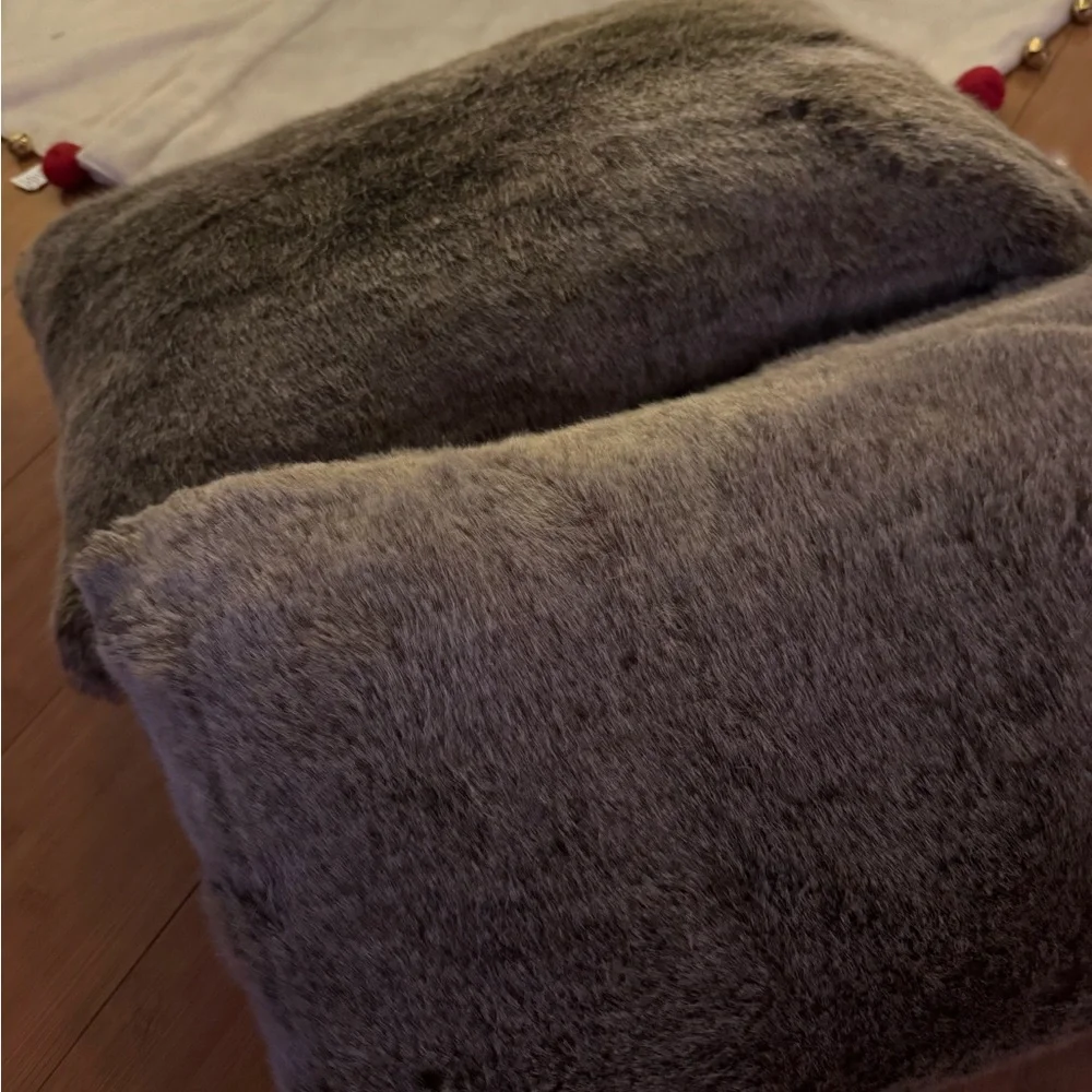 Restoration Hardware faux fur pillows